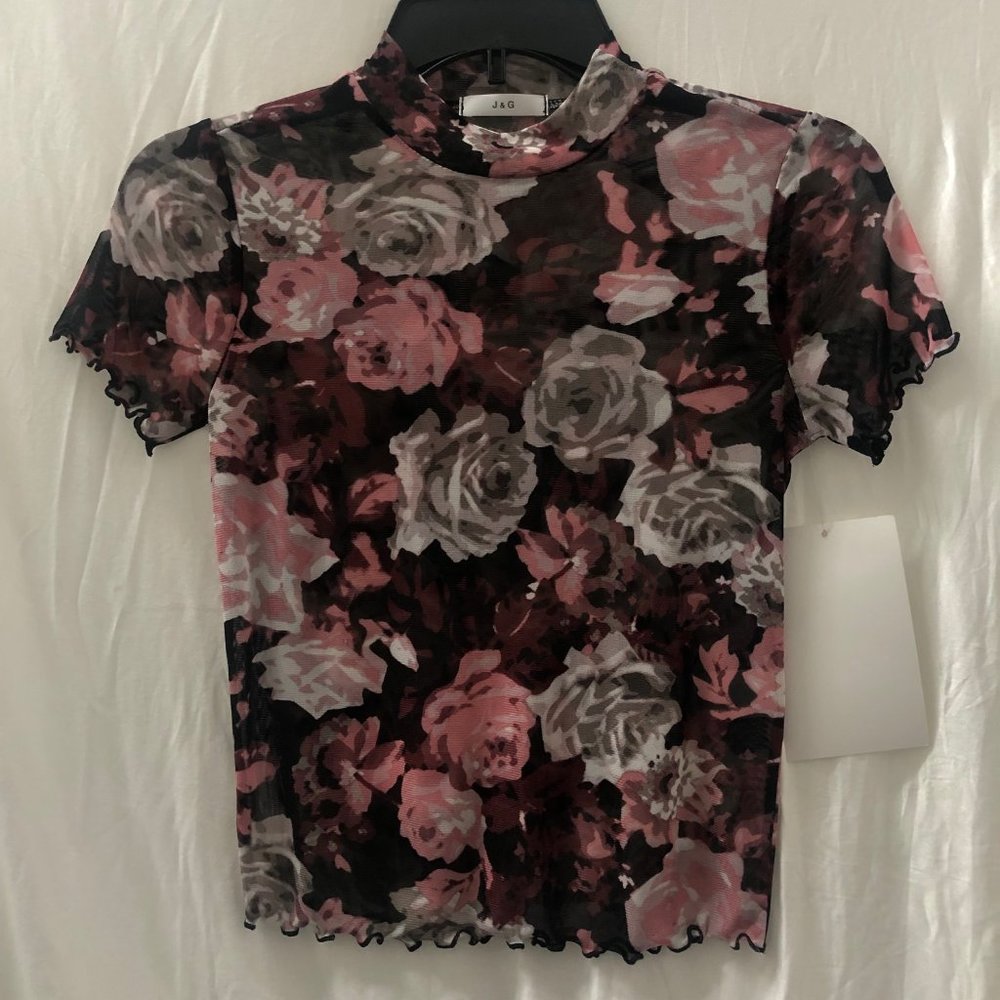 floral mesh J&G top